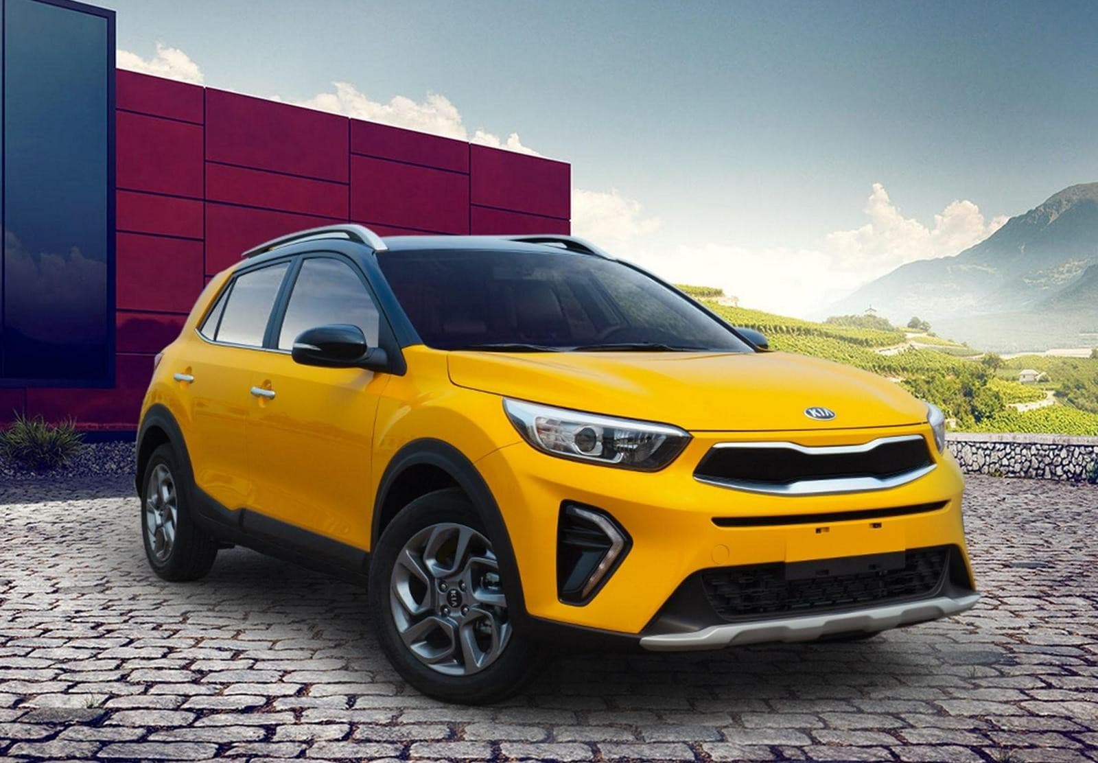 Жёлтый городской кроссовер Kia KX1